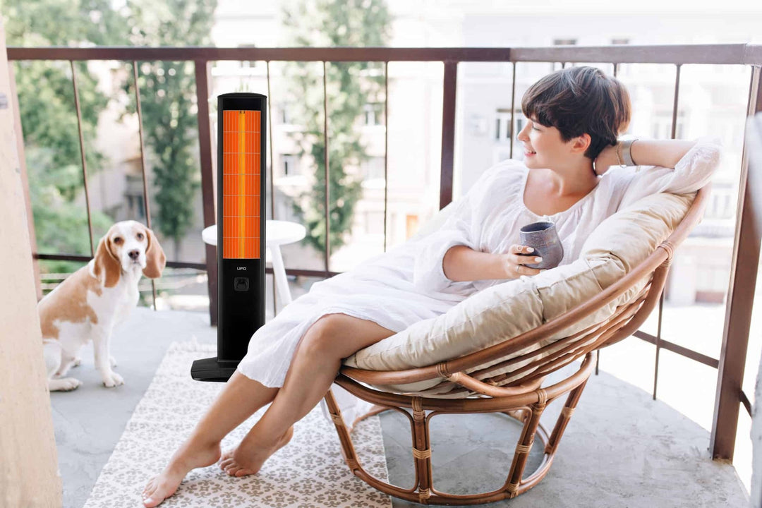 UFO Micatronic T - 24, 2400 - Watt Free Standing Infrared Heater with Thermostat, Black - UFOHEATERS