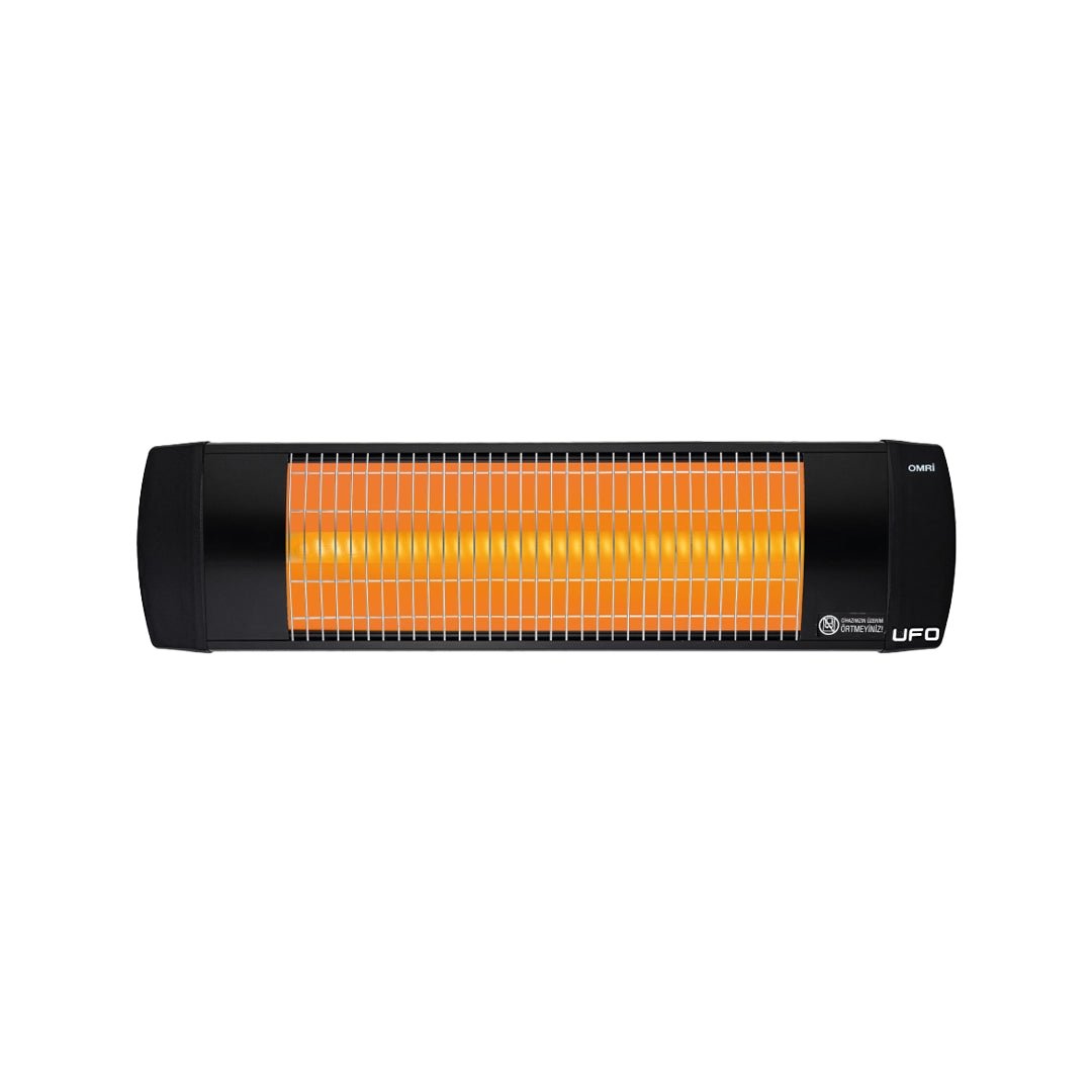 UFO Omri 12, 1200 - Watt Electric Heater with Thermostat, Horizontal and Vertical Use, Black - UFOHEATERS