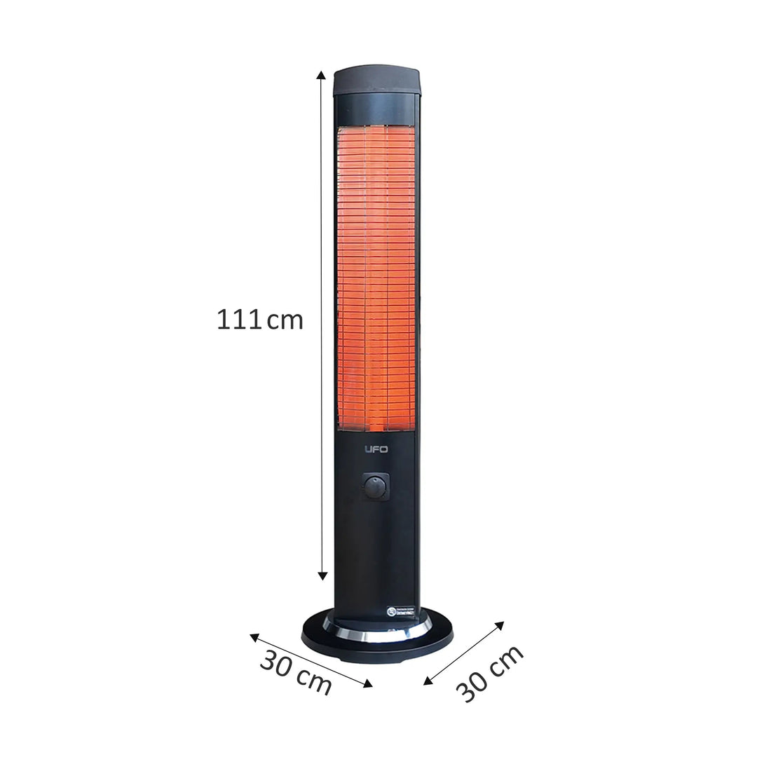 UFO Term 23, 2300 - Watt Free Standing Infrared Heater with Thermostat, Black - UFOHEATERS